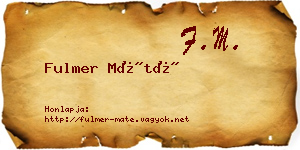 Fulmer Máté névjegykártya