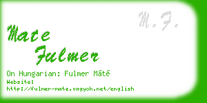 mate fulmer business card