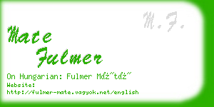 mate fulmer business card